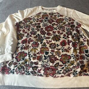 Jason Wu Long Sleeve Top Floral Ivory  Womens Size XS Cotton Polyester NWOT